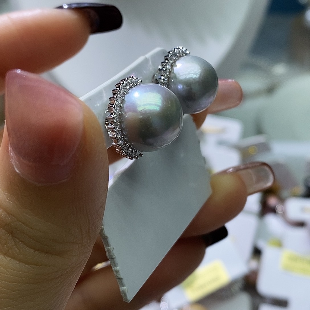 淡水珍珠吊坠银S925镶嵌爱****喵