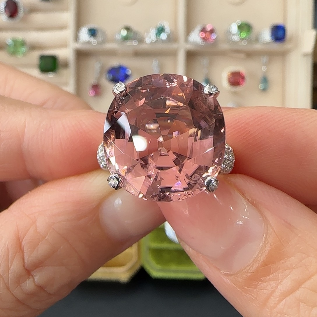 碧玺戒指18K金镶嵌15.45ct