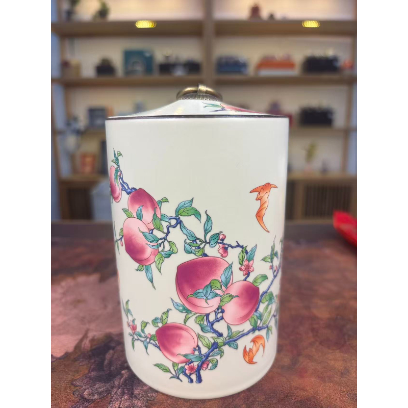 w3098九桃五福茶叶罐