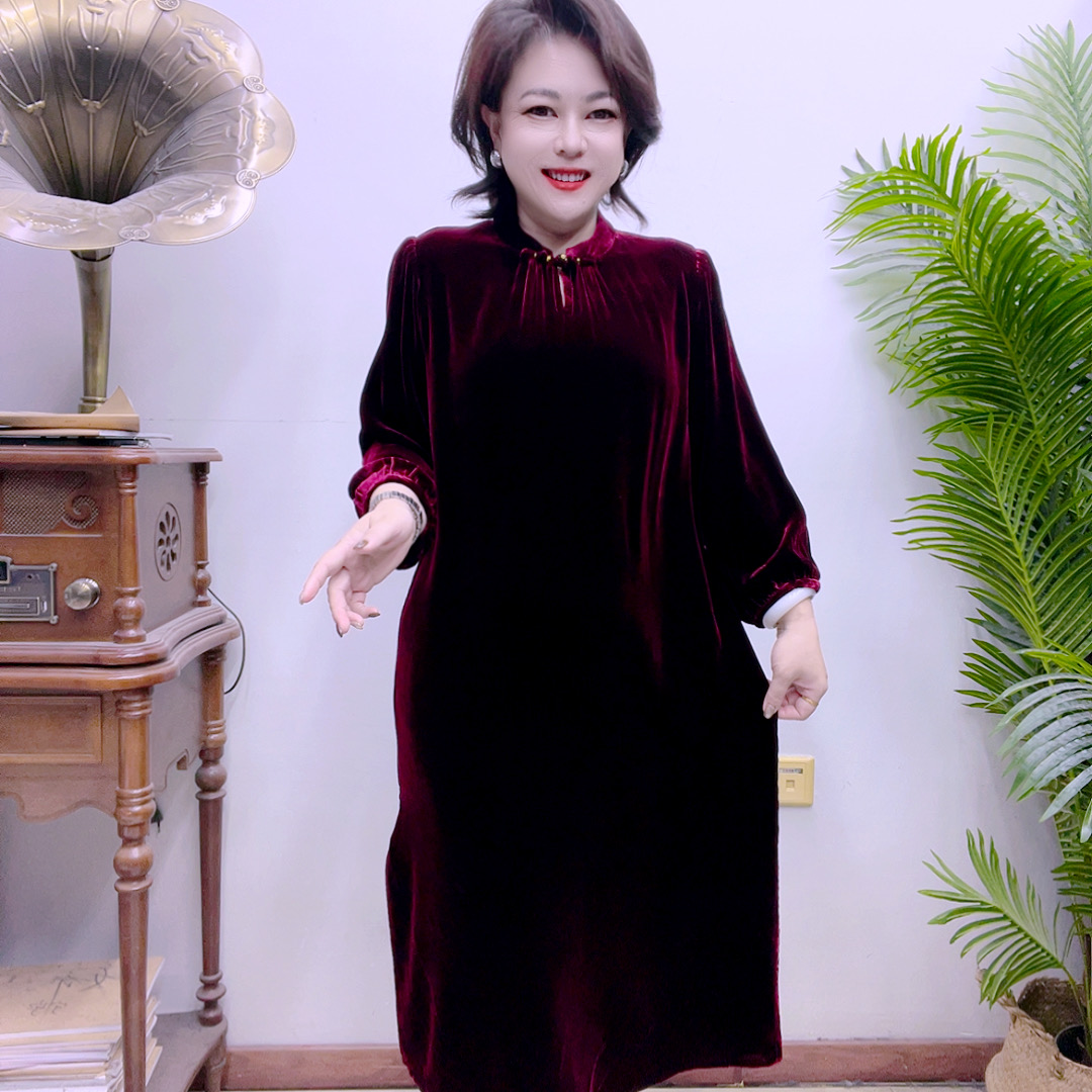 高端桑蚕丝连衣裙43A2239