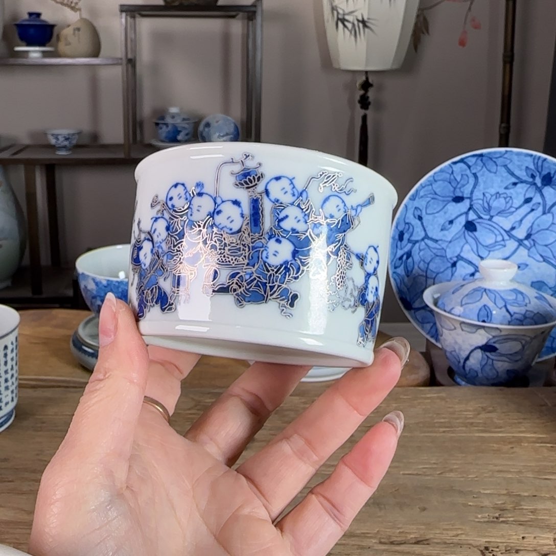 杯景德镇陶瓷柴烧多人