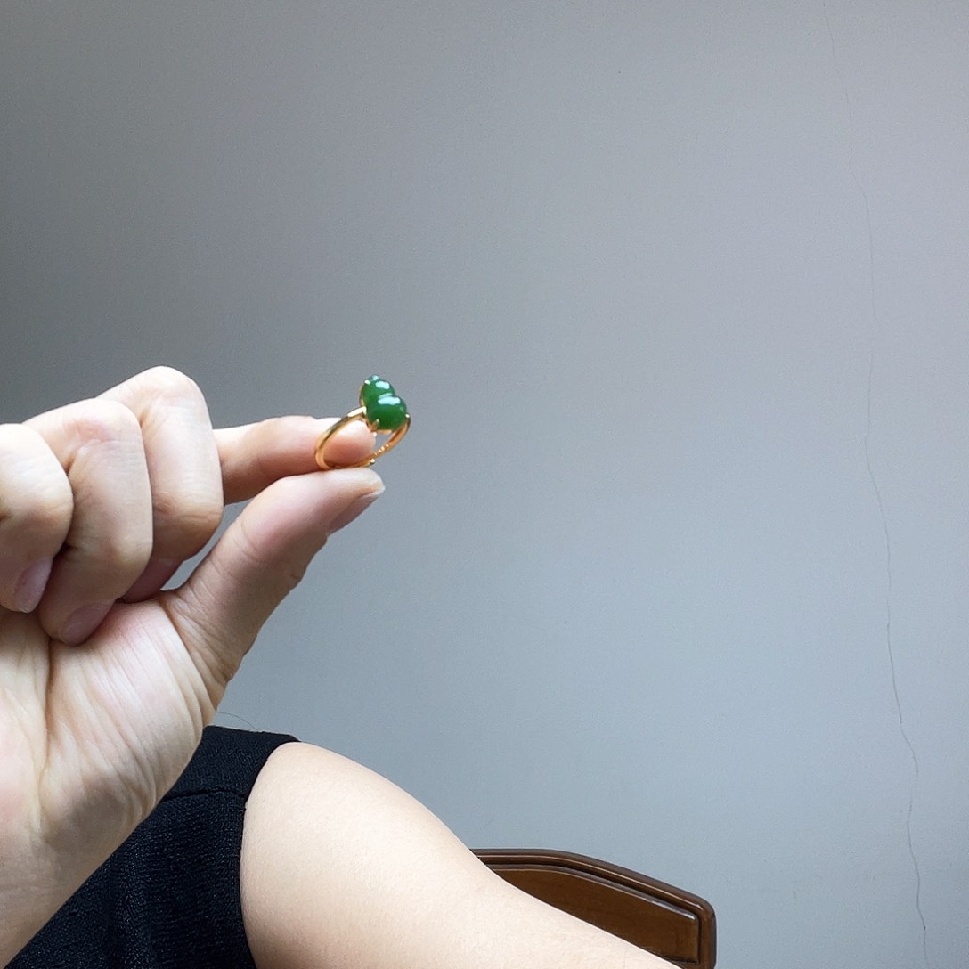 和田玉戒指银S925镶嵌