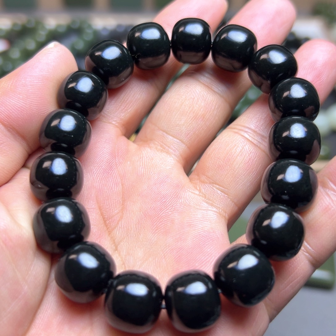 和田玉未镶嵌手链塔黑卡13