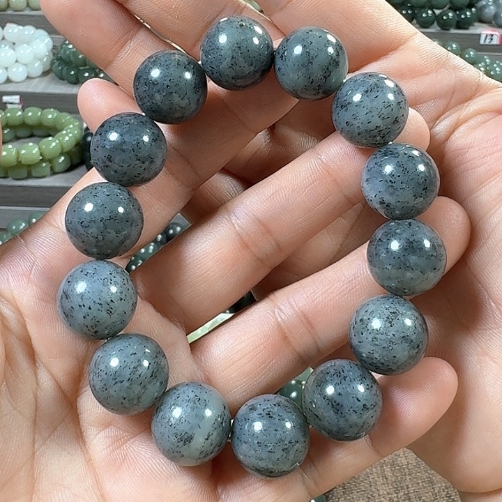 和田玉手链未镶嵌新疆青花卡16