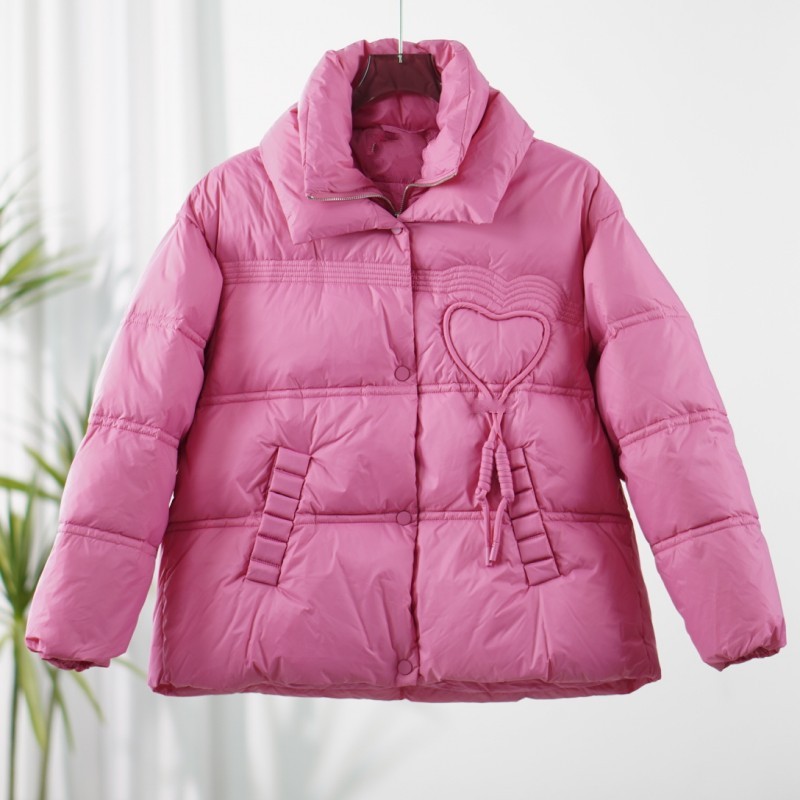 【三C・伊】E518-5  秋冬宽松立领羽绒服粉色Y22410932Y20