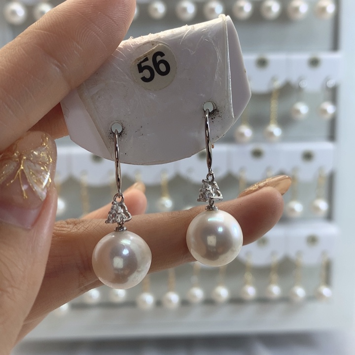 淡水珍珠耳饰银S925镶嵌