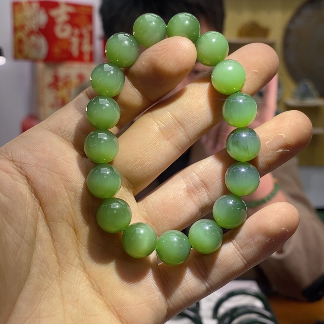 和田玉（碧玉）手链未镶嵌