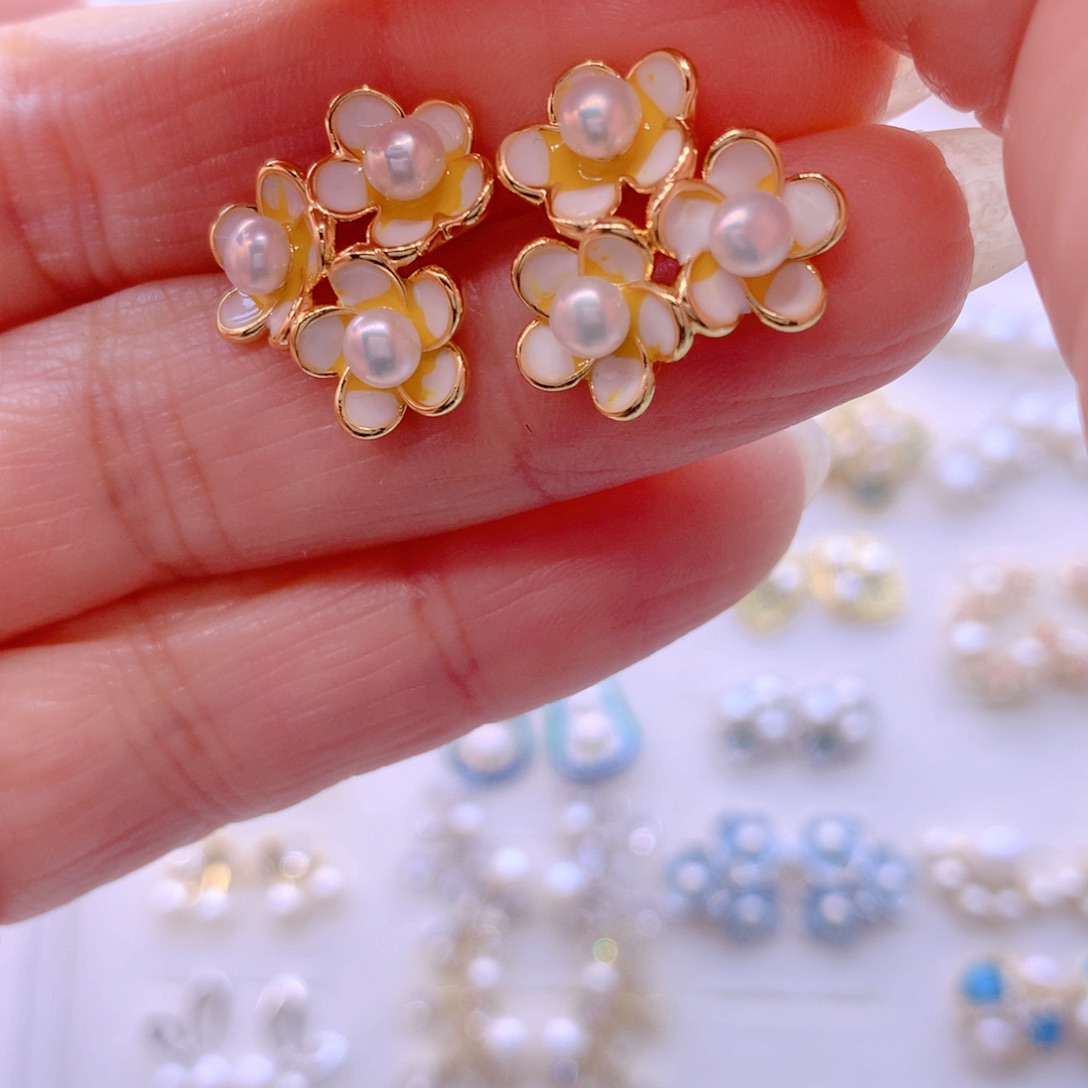 合金淡水珍珠耳饰