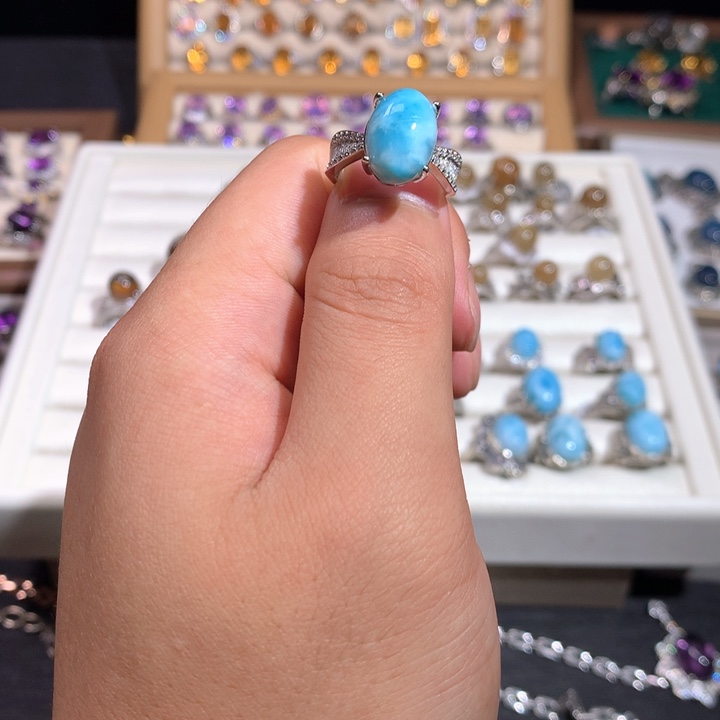 【闪购商品】水晶戒指银S925镶嵌颜**式戒指