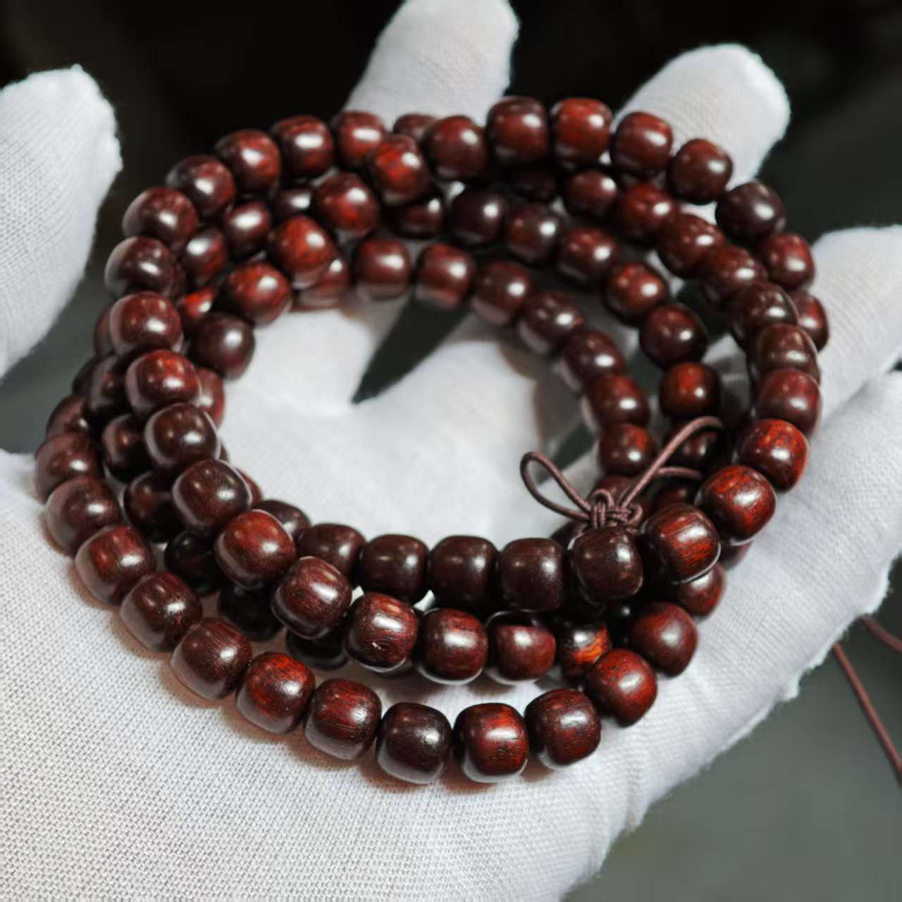 Z20 紫檀桶珠0.8cm多圈手串(不含礼盒)