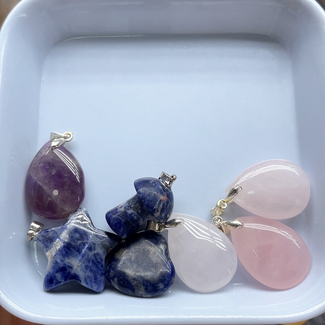 未镶嵌珠宝半成品水晶23青金小挂件
