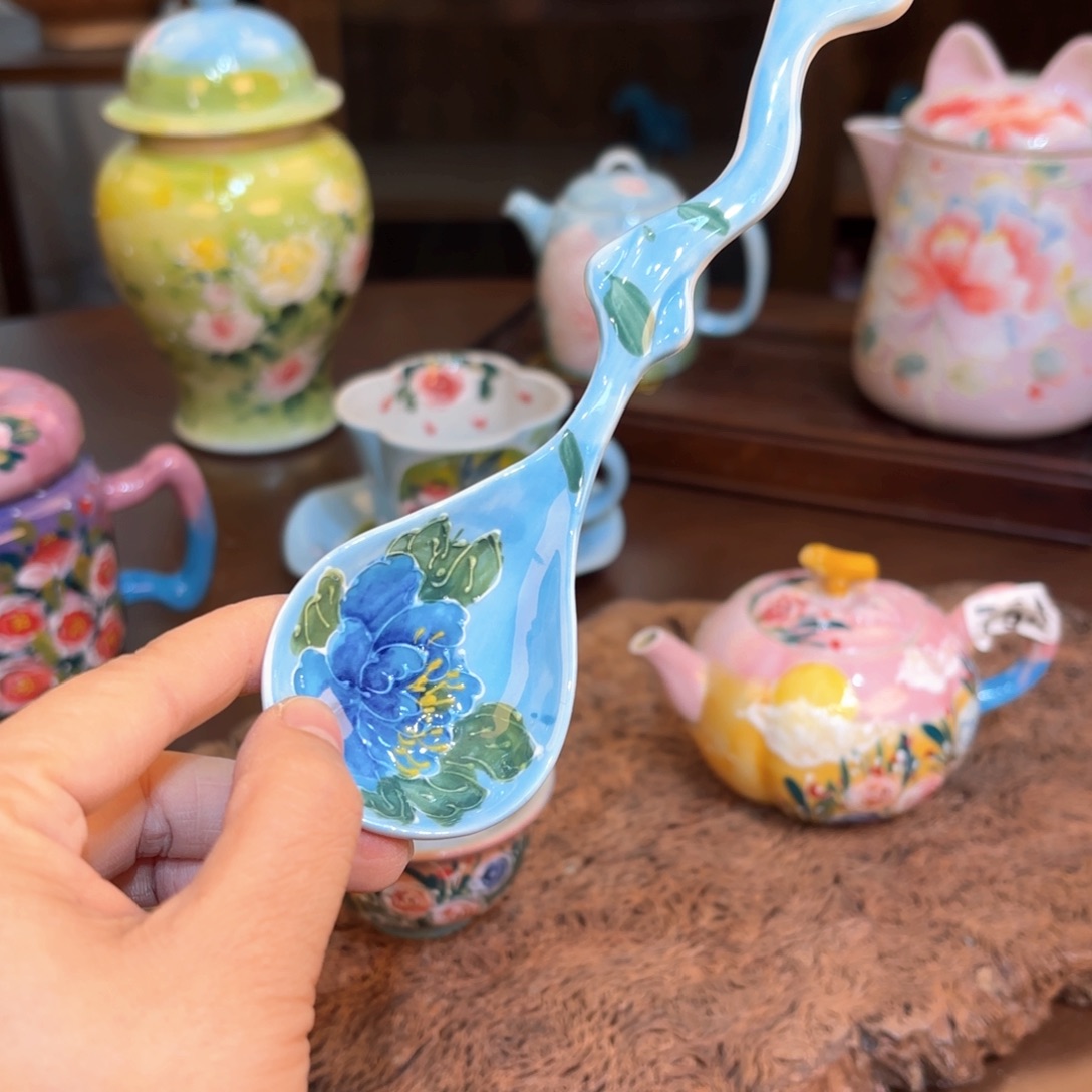 福***呀景德镇手绘高温釉下彩陶瓷茶具
