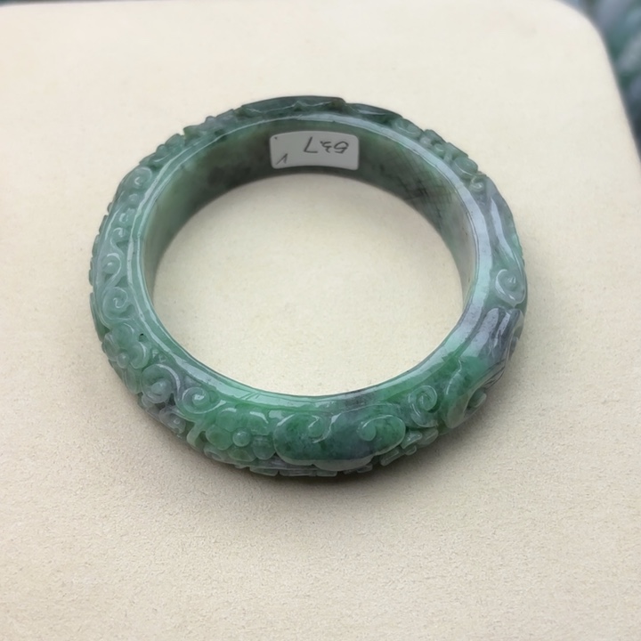 翡翠未镶嵌手镯53.7绿乌鸡243