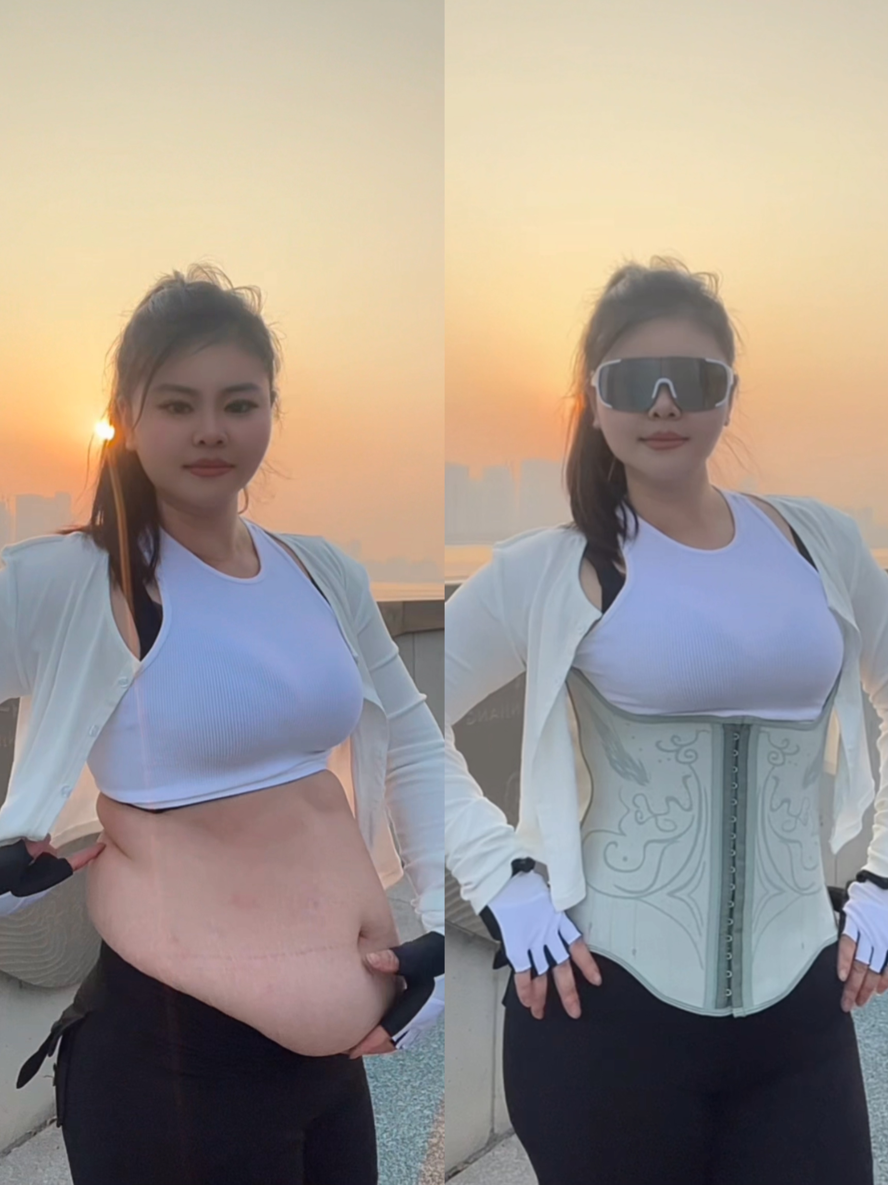 QQ【玻璃海蓝】暴汗高弹力束腰带收腹神器产后塑形塑腰收腹运动