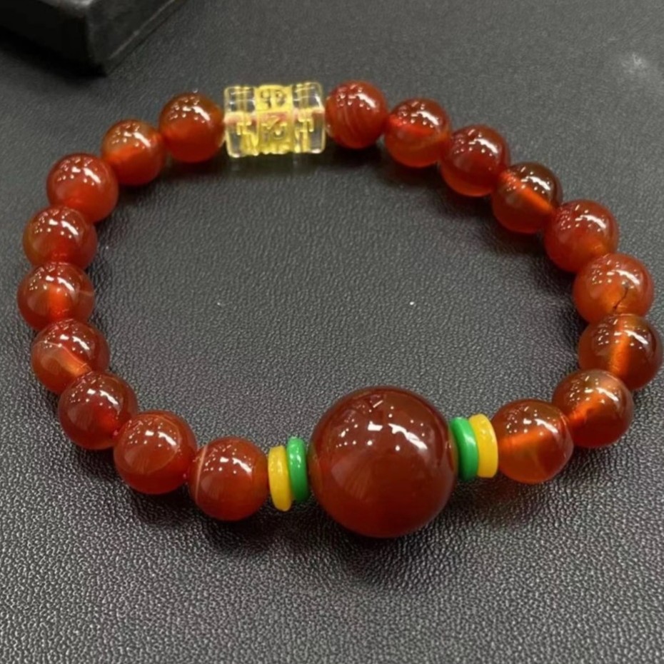 S871【任会长珠宝】极光赤桖幽灵红红玛瑙手串-多样性只发一件