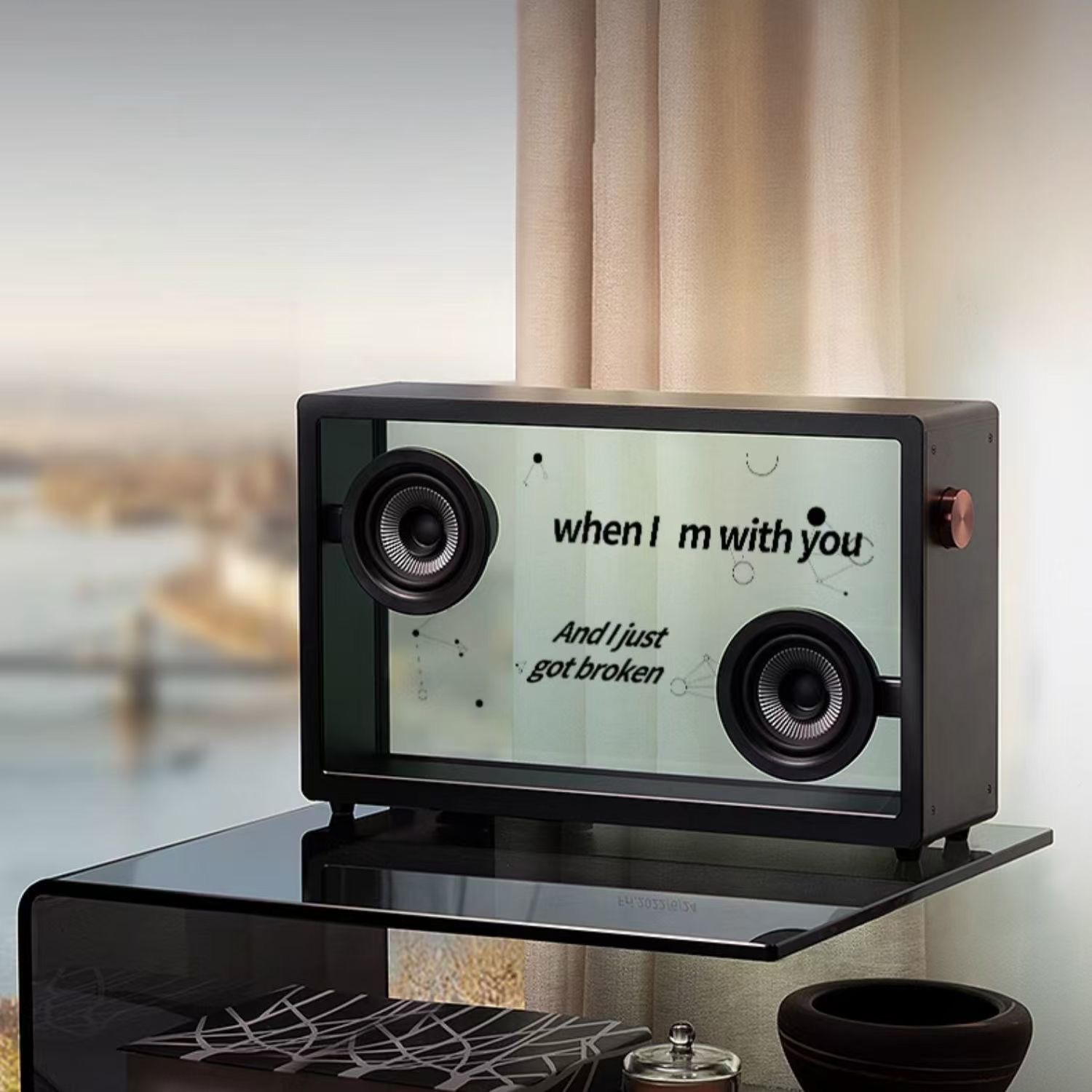 音箱字幕客厅悬浮透明复古蓝牙充电插电IIFI智能无线歌词男生女生