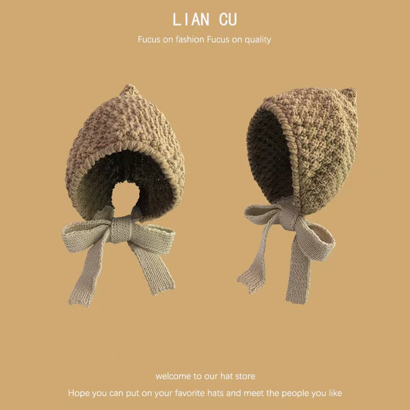 花花推荐韩版手工针织包头帽网红护耳帽