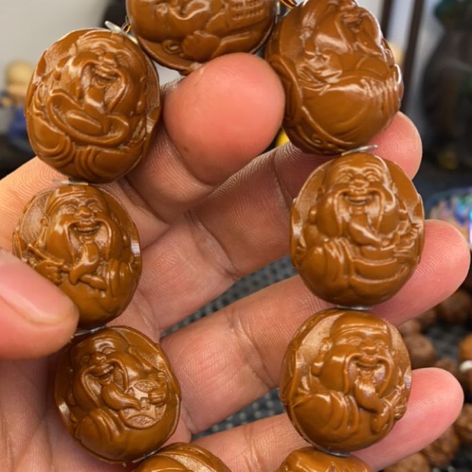 2.2.财迷雕刻手串雕刻文玩是是沉水核手串不是橄榄核黄金树沉水核