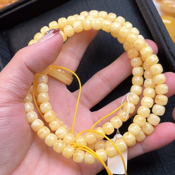 蜜蜡裸石未镶嵌蜜蜡7➕佛珠