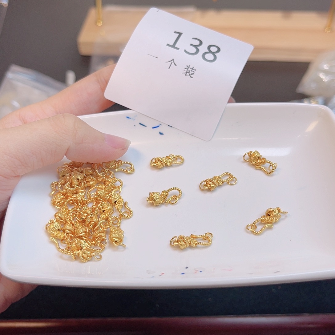 水晶珠宝半成品银S925镀金镶嵌138。