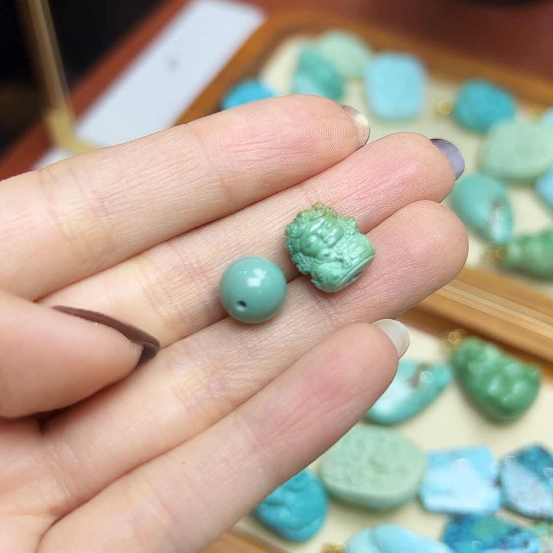 老***丫绿松石未镶嵌配件绿松石