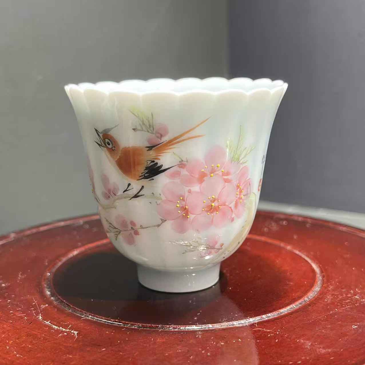 【文燕专属】景德镇水点桃花陶瓷主人杯/5