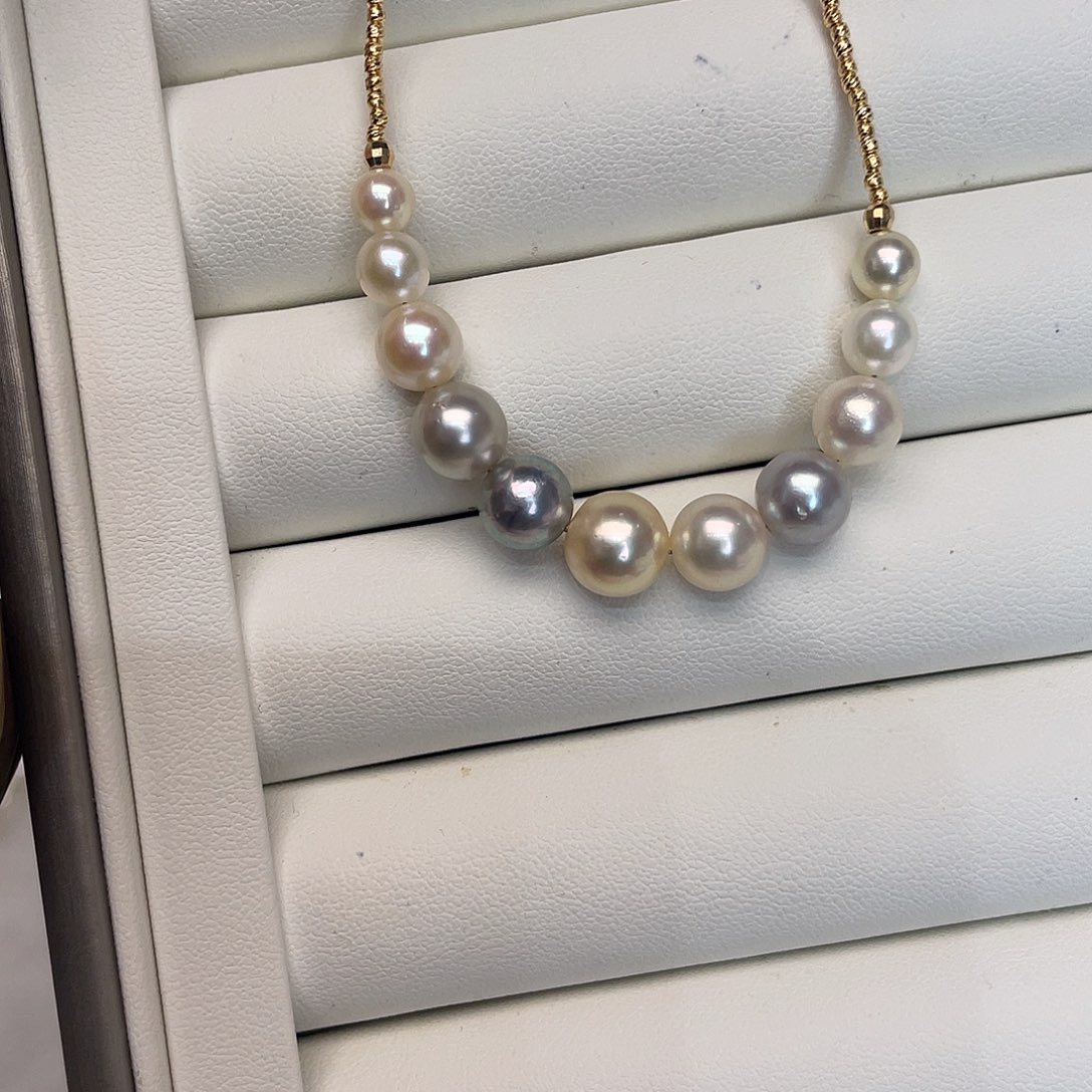 银S925镶嵌海水珍珠项链