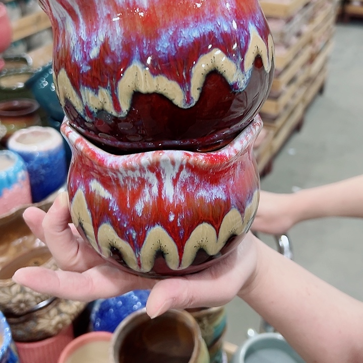 有孔.凑满10元发货多肉陶瓷花盆！