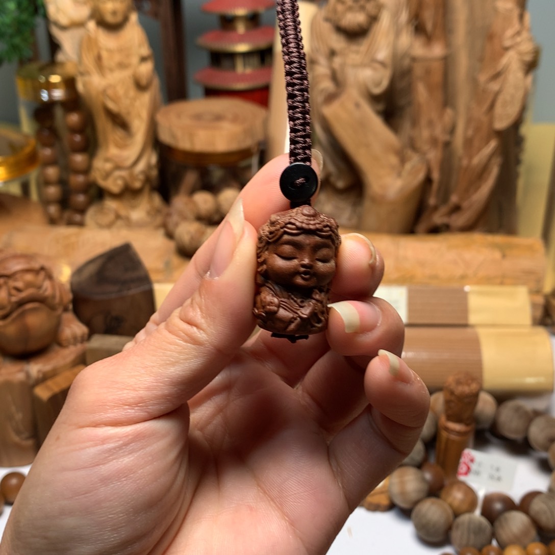 檀香木手串/手链老山檀香度母雕刻件