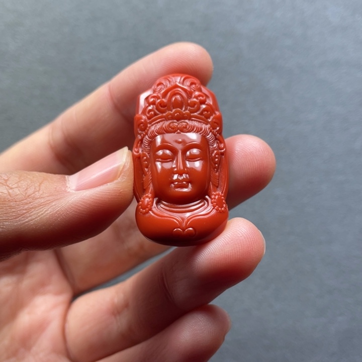 南红玛瑙配饰未镶嵌观音