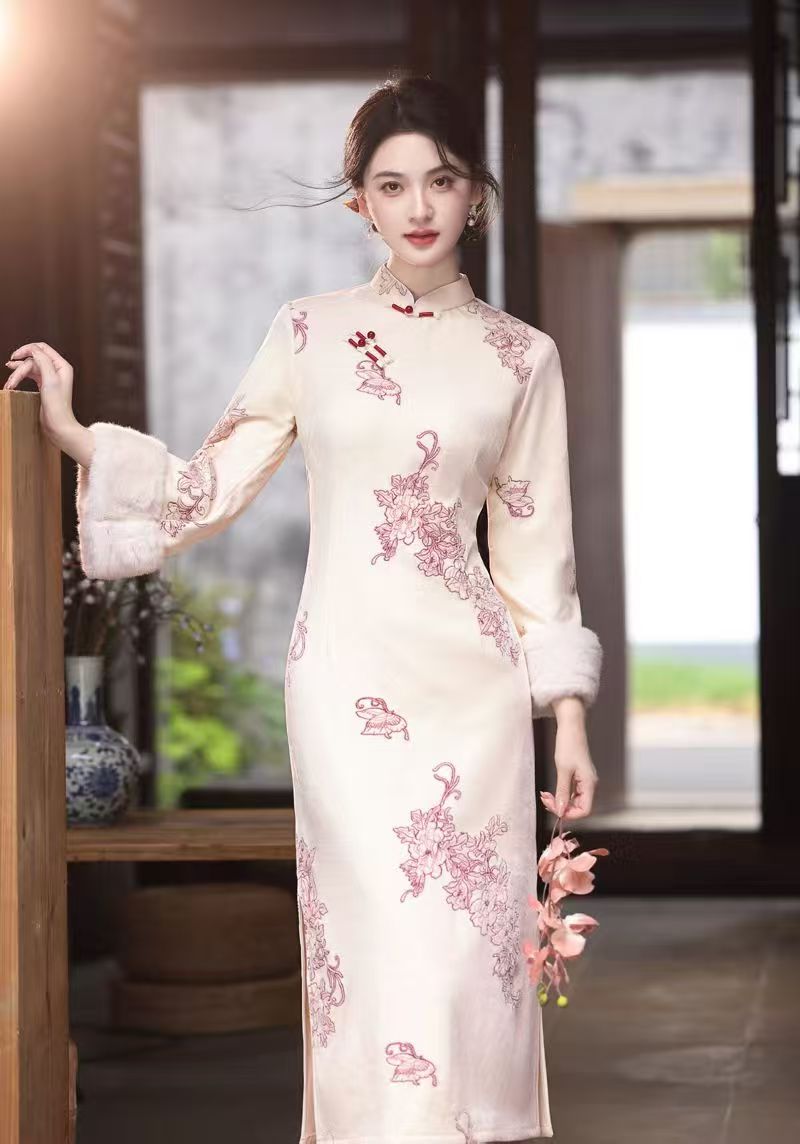 冬款【898-899梦回】重工刺绣长款冬季古风复日常中国风显瘦旗袍