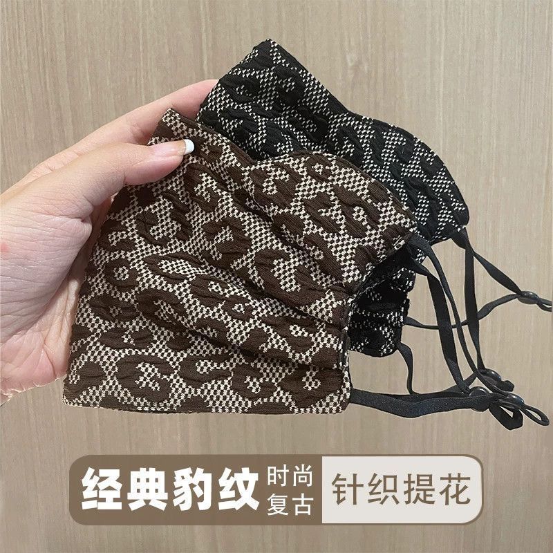 秋冬豹纹保暖防寒口罩时尚冬天户外防风护脸面罩