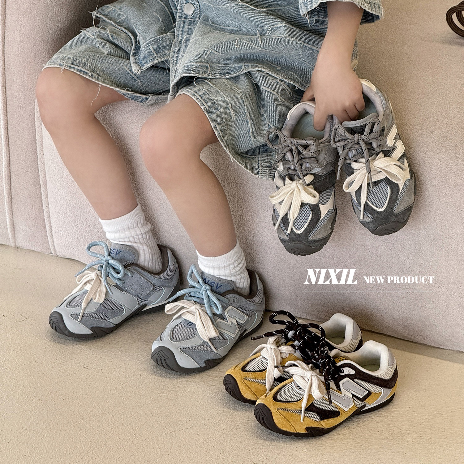 儿童运动鞋透气单鞋2025夏季新款男女童软底网面镂空休闲老爹鞋子