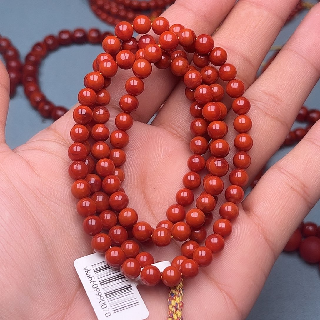 静****南红玛瑙未镶嵌手链柿子锦卡6