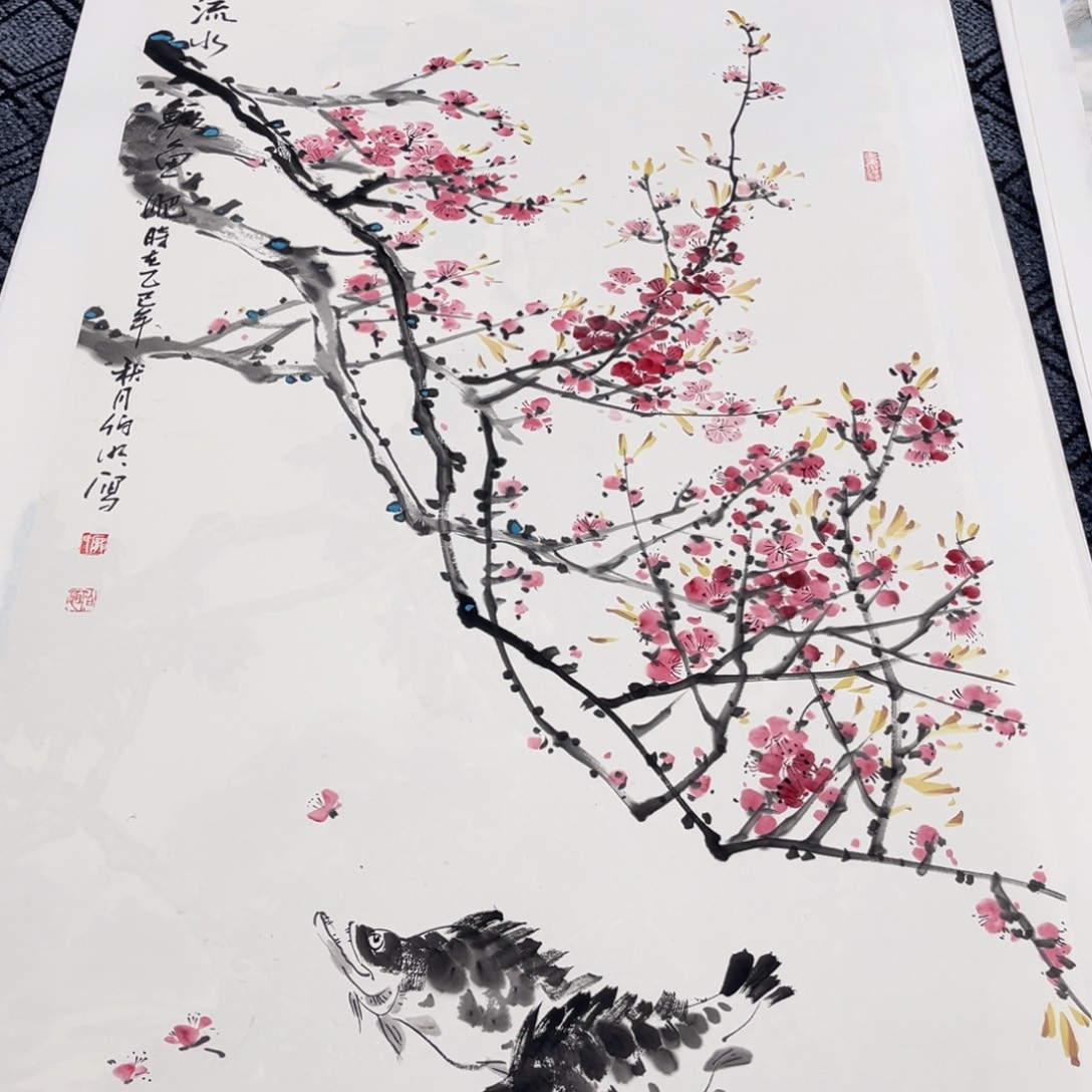 国画四尺花鸟作品