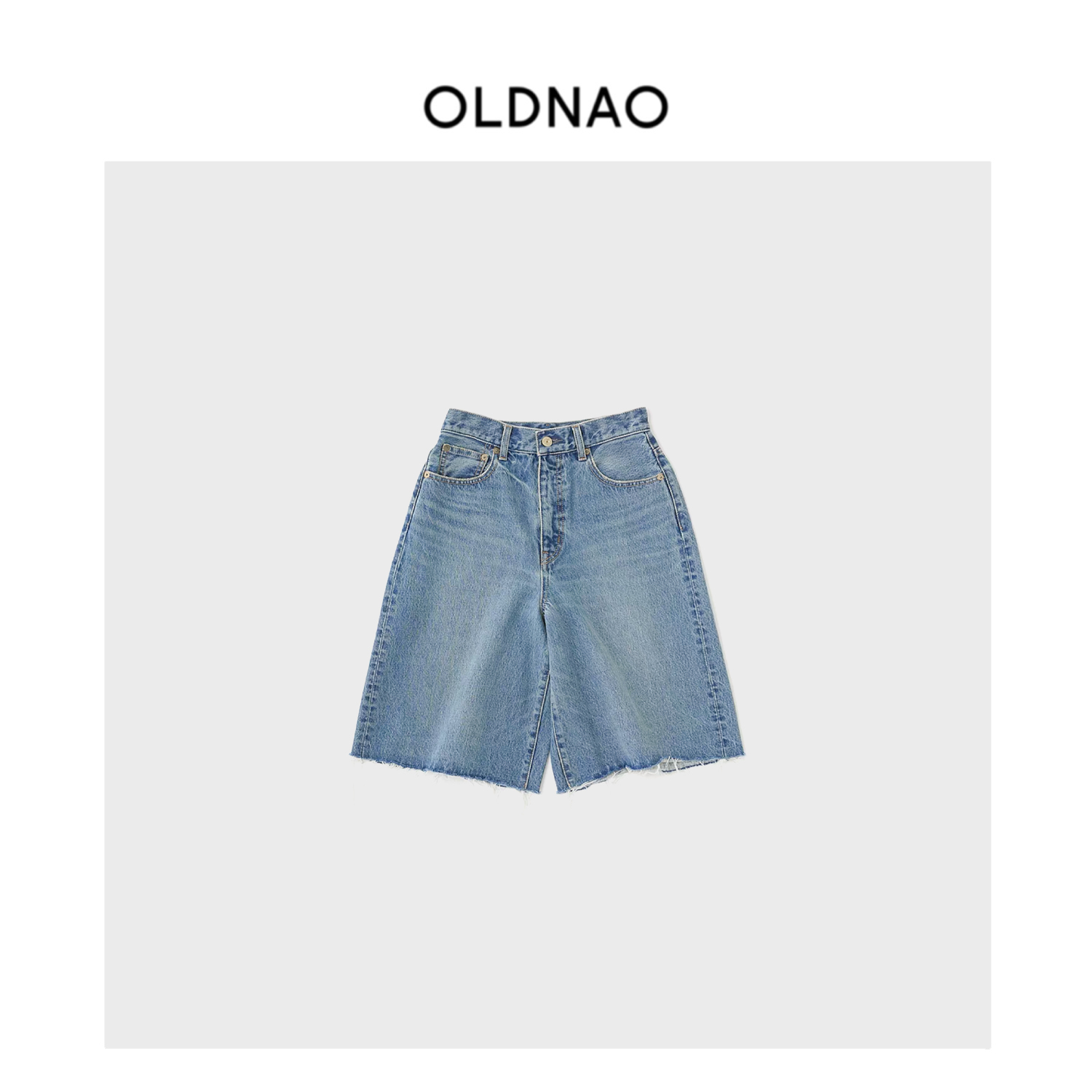 【OLDNAO】黑标高定线松弛感百慕大毛边中裤-NN-678Z