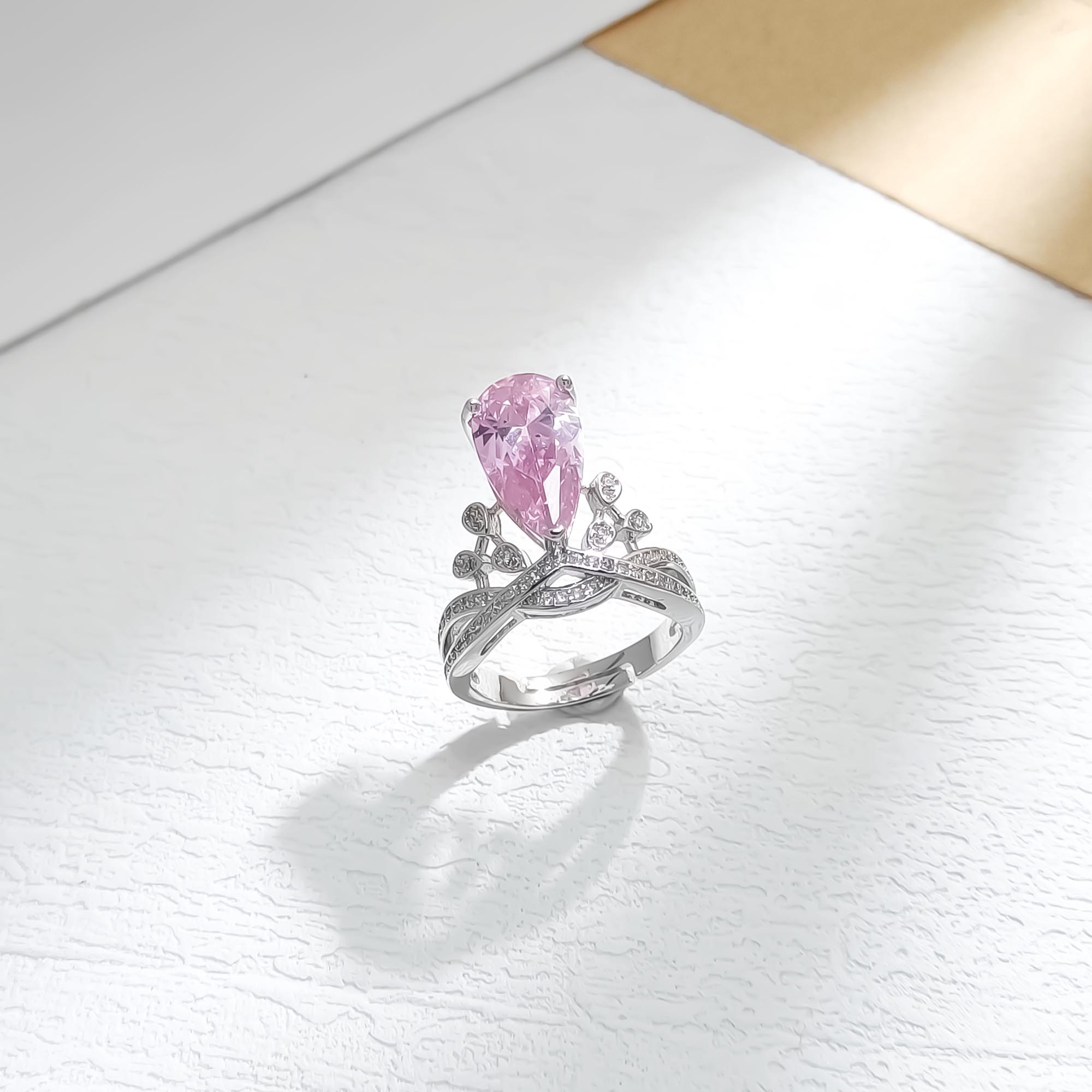 铜合金合成锆石戒指 VWHL-009872【冰晶王冠】戒指轻奢气质时尚轻奢