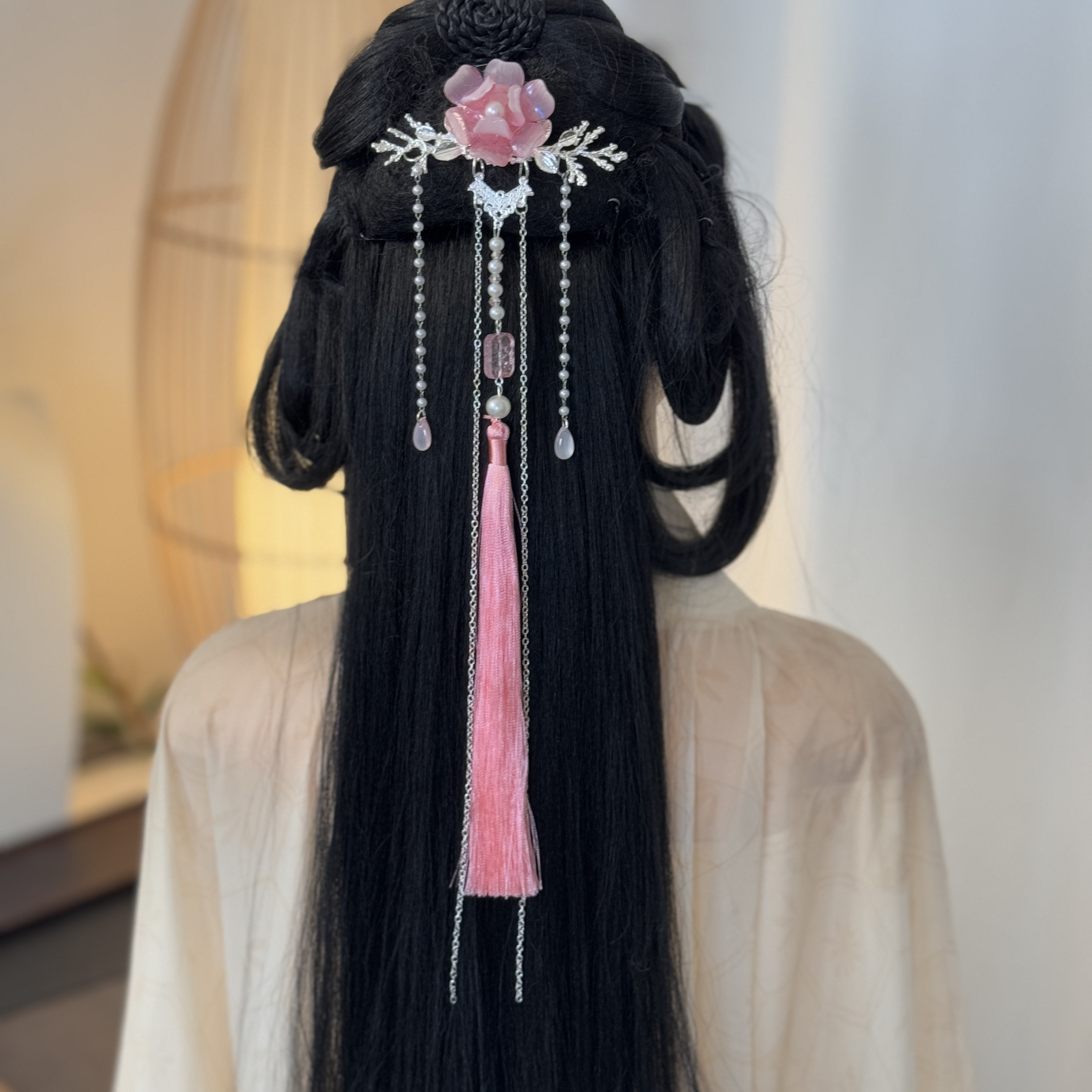 粉色【惜花词】古风汉服配饰