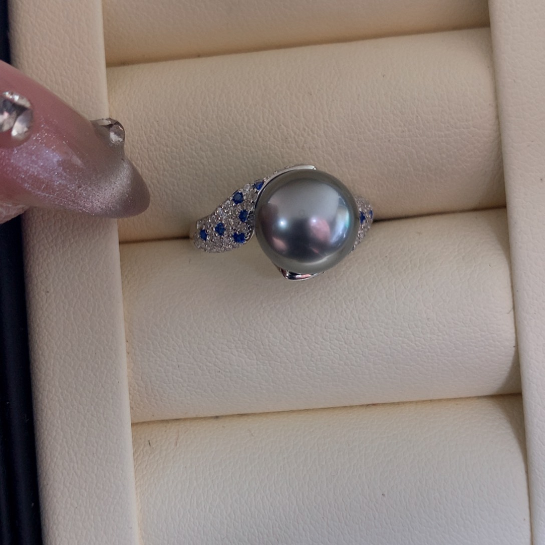 海水珍珠戒指银S925镶嵌