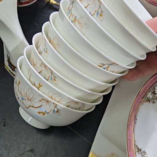 瓷片微瑕4.5寸9个米饭碗小勺9个66666