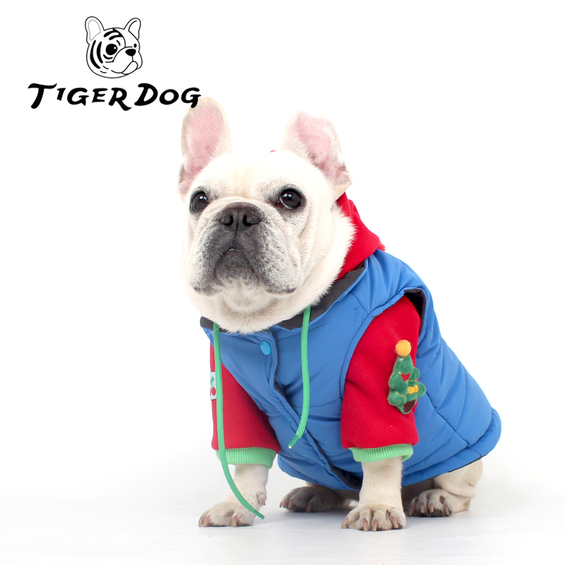 Tigerdog狗冬季坎肩加厚防水防风棉衣马甲宠物法斗巴哥中小型衣服