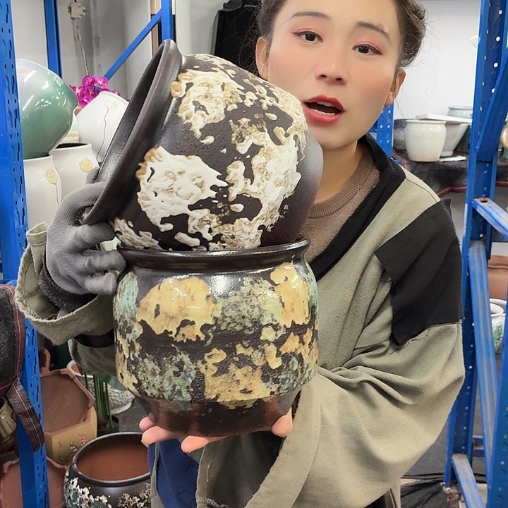 18×18 -粗陶花盆有孔-买买买