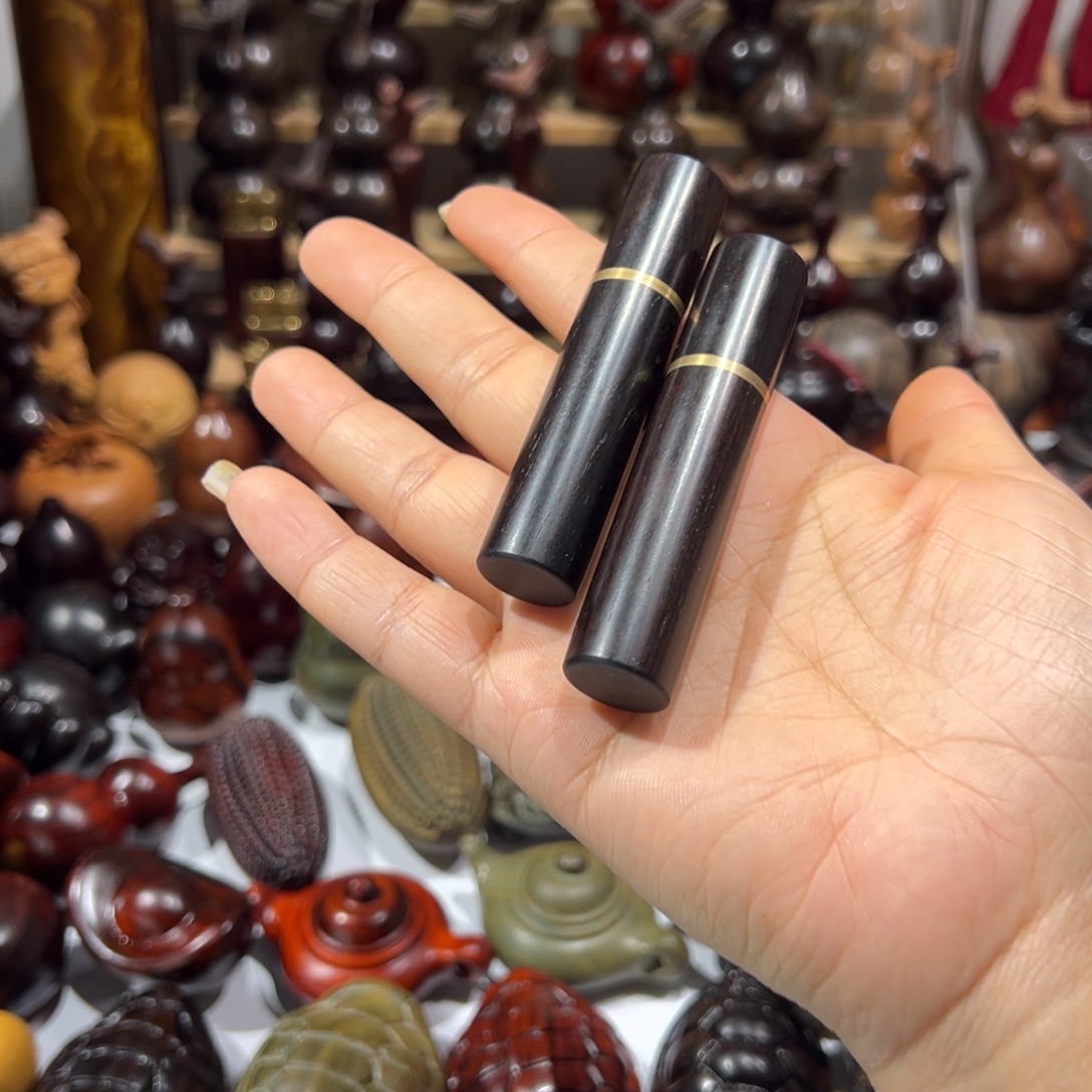 香榧木紫光檀紫光檀牙签桶