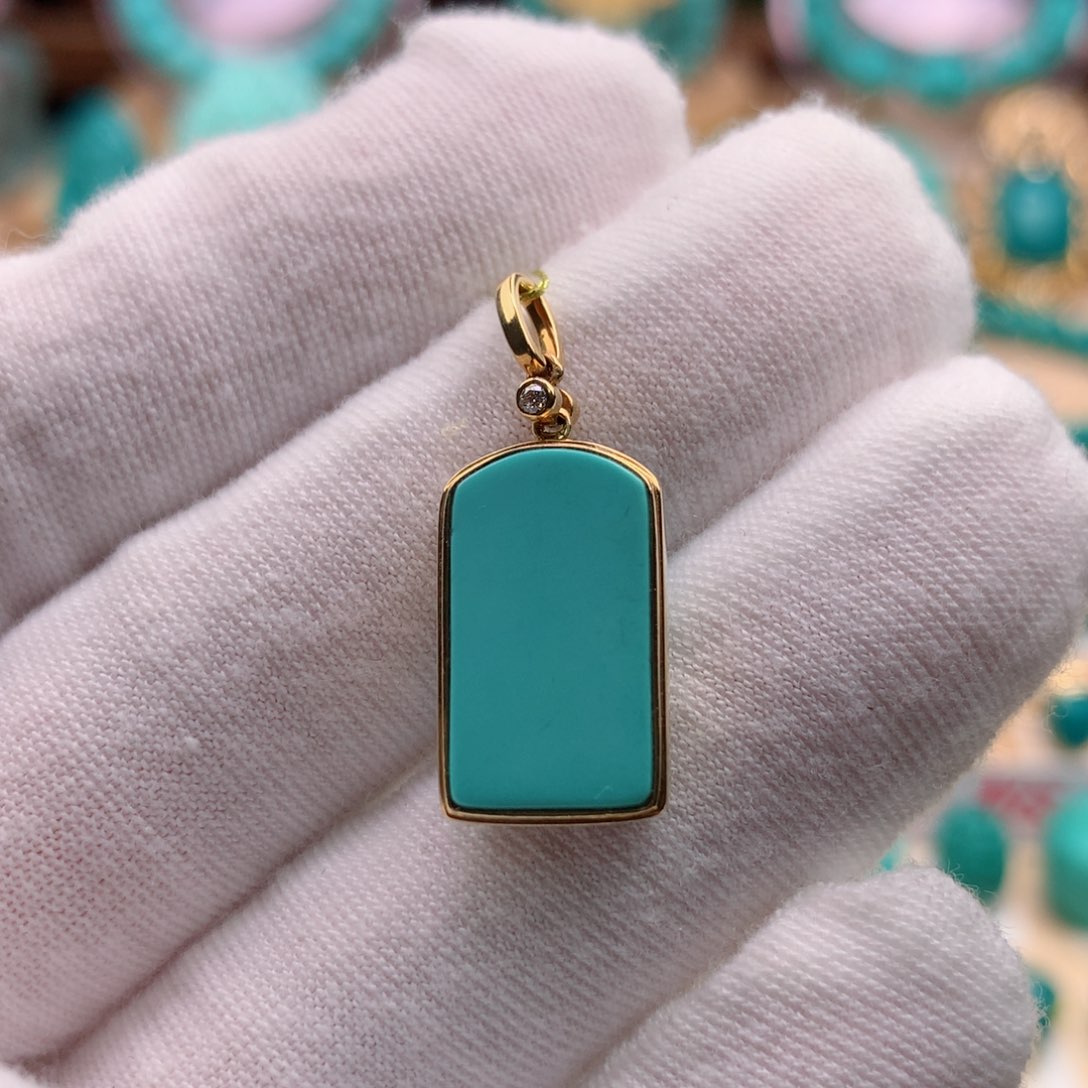 绿松石珠宝奇石18K金镶嵌