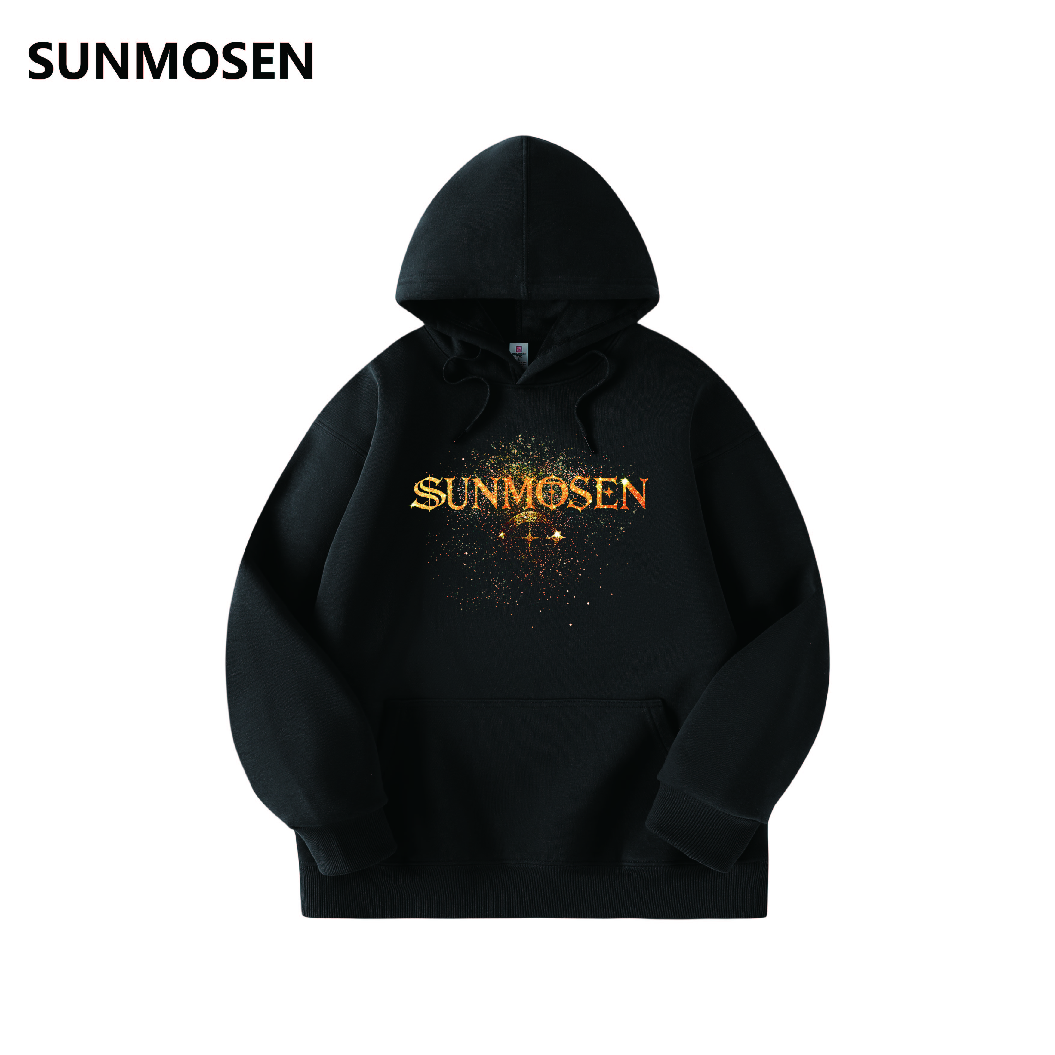 sunmosen加绒时尚连帽冬季减龄风宽松型保暖女卫衣国潮美式针织