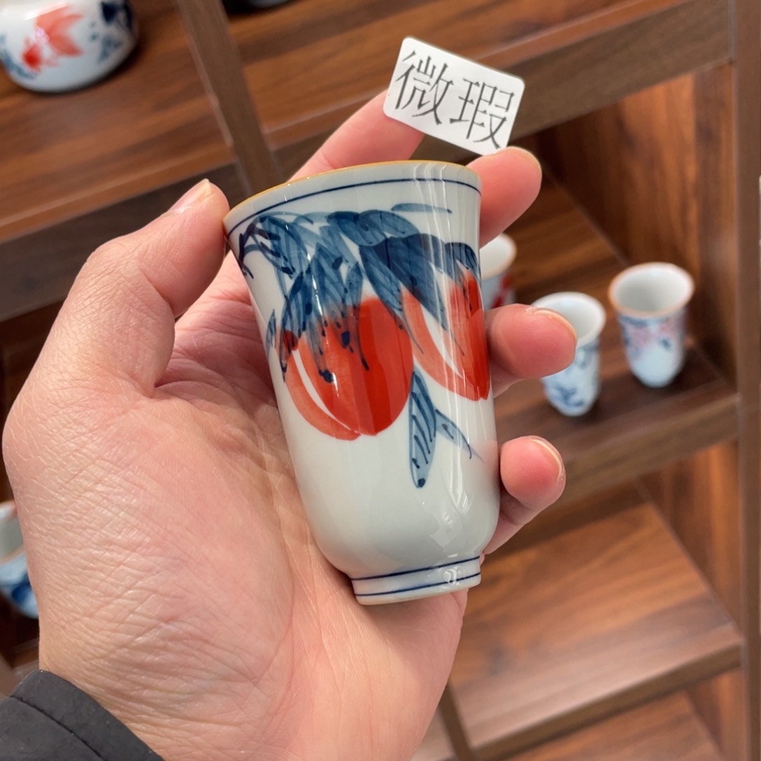 釉下手绘茶具微瑕