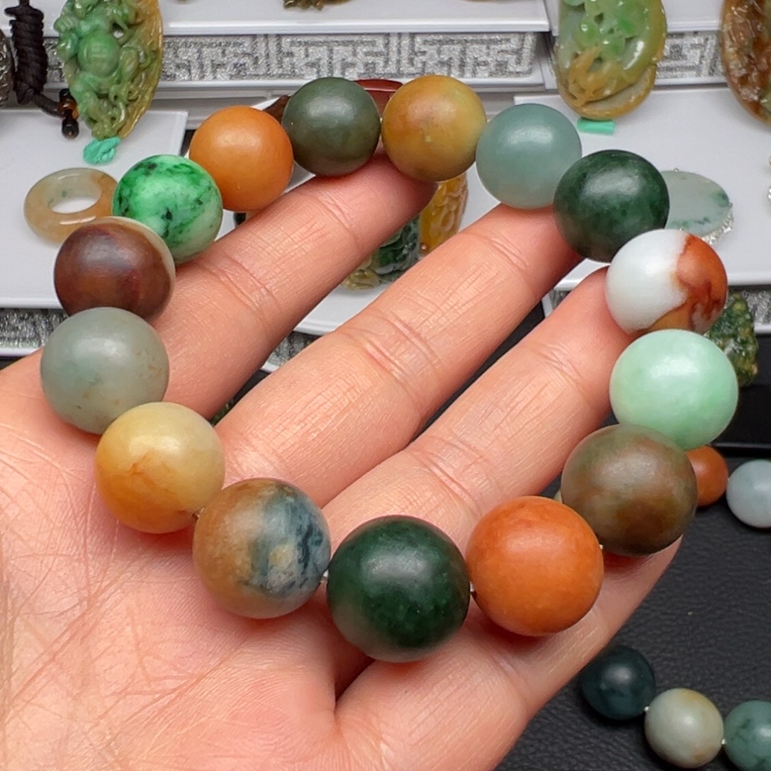 翡翠未镶嵌手链腾冲老料翡翠珠子