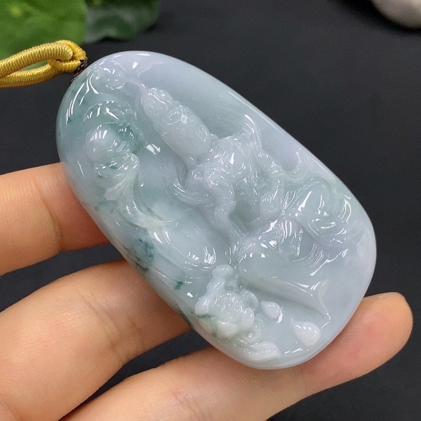 C34-天然A货翡翠-莲花观音