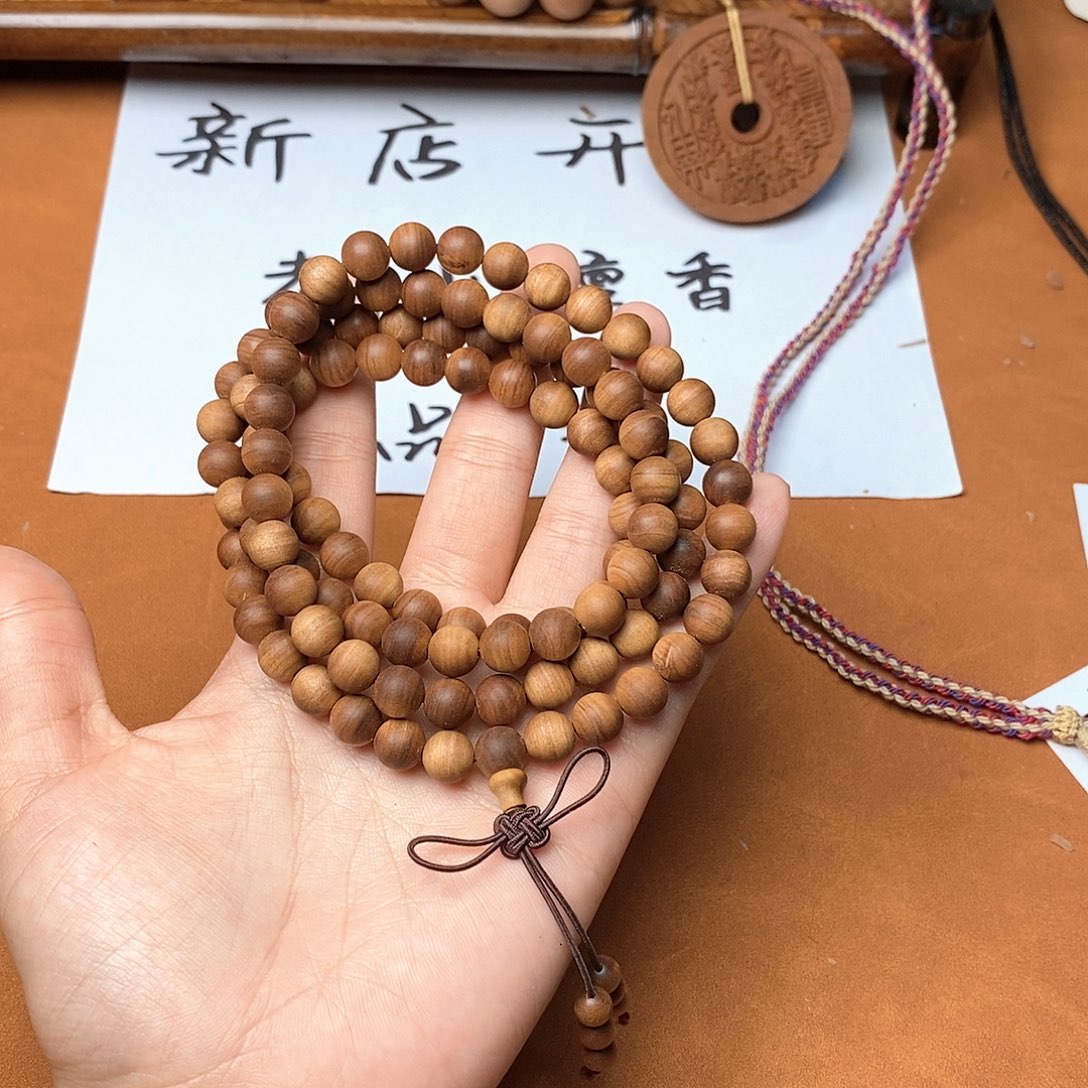 檀香木手串/手链0.8*108土埋老料