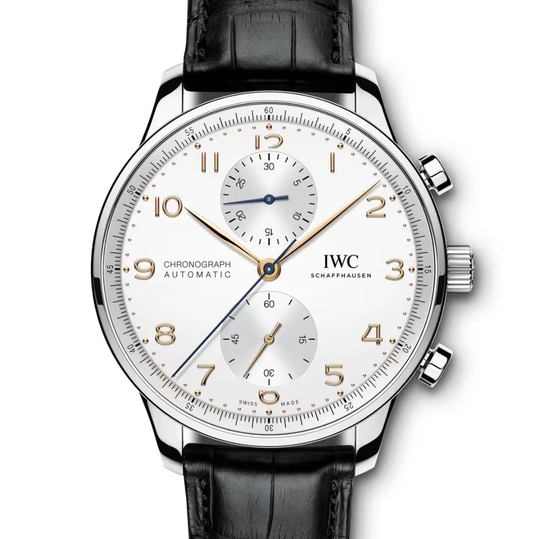 99新  万国/Iwc99新葡萄牙计时41mm皮带金针白盘男士机械腕表